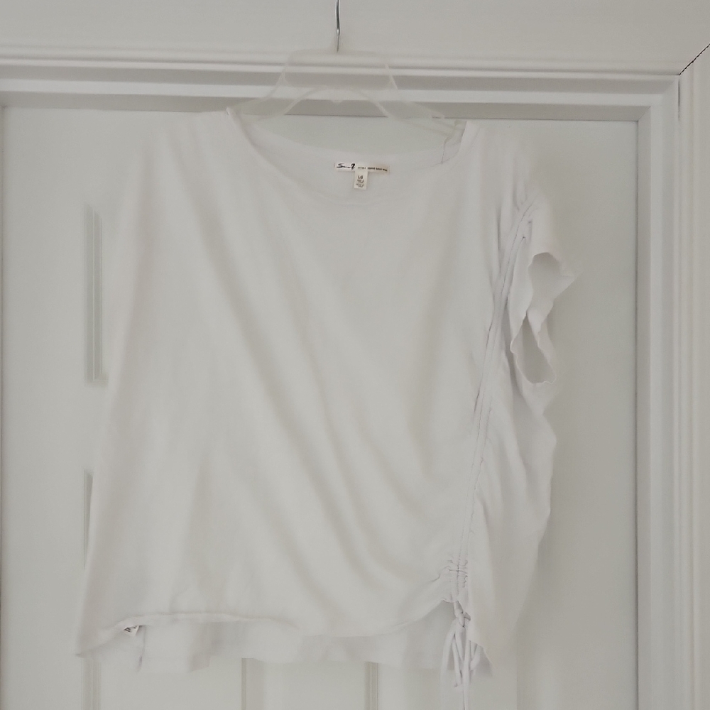 Seven7 Women's White Short Sleeve Top